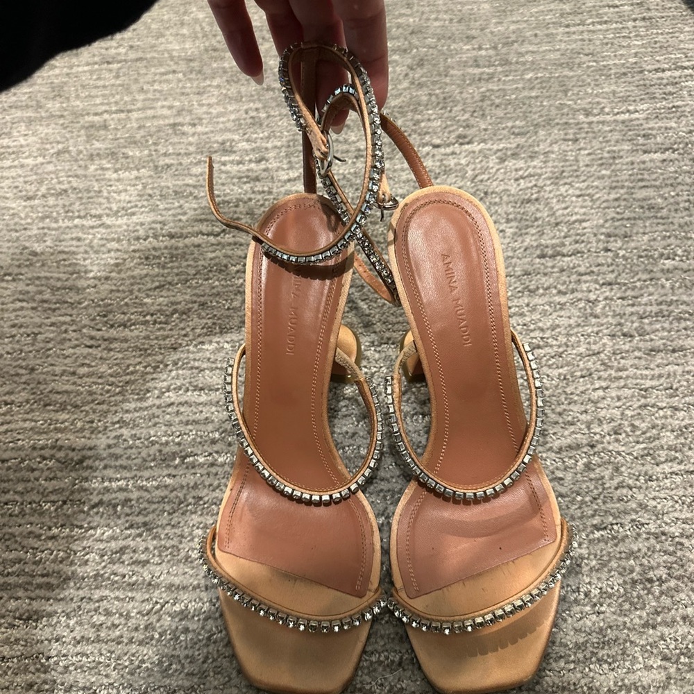 Amina Muaddi Gilda Embellished Sandal